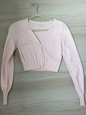Urban Outfitters Pale Pink Cropped Cardigan